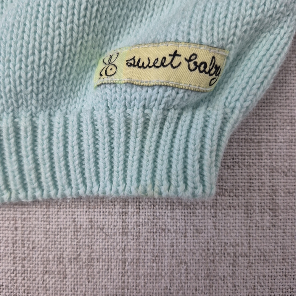 Y2K ​Vtg 2003 Carter’s Baby Giraffe Knit Sweater Cotton Pastel 0-3M - Picture 9 of 11